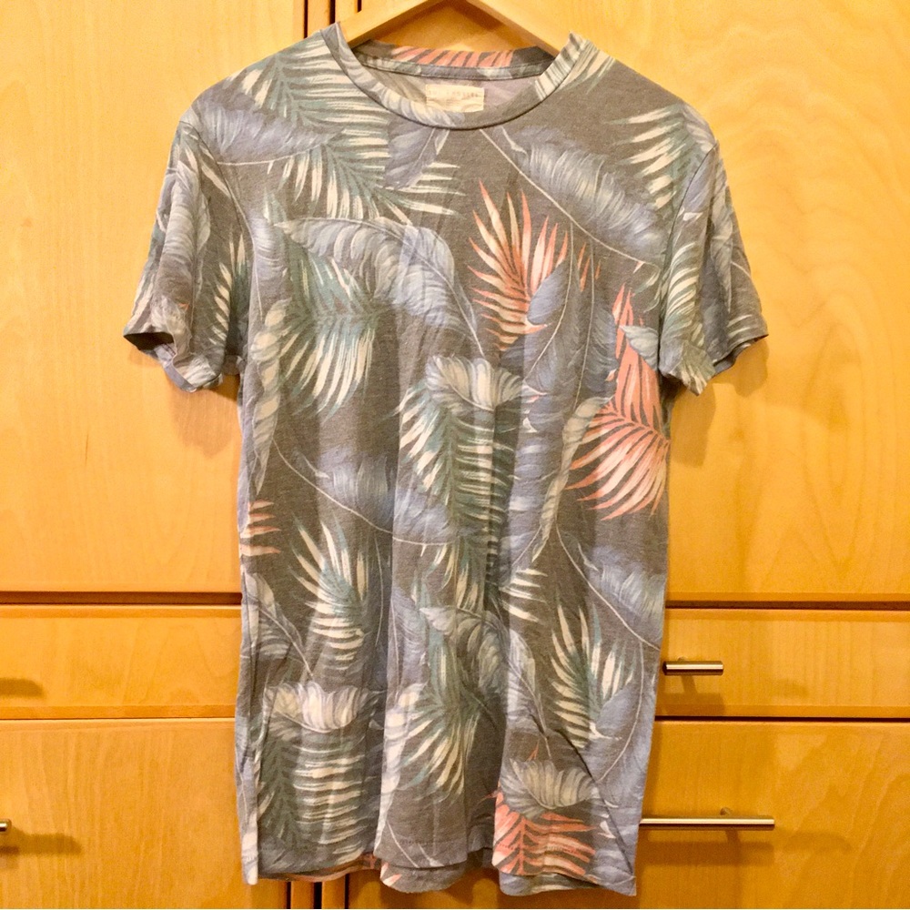 Anthropologie Sol Angeles Tropical Hawaiian Tee Shirt, Sz Small, Cotton